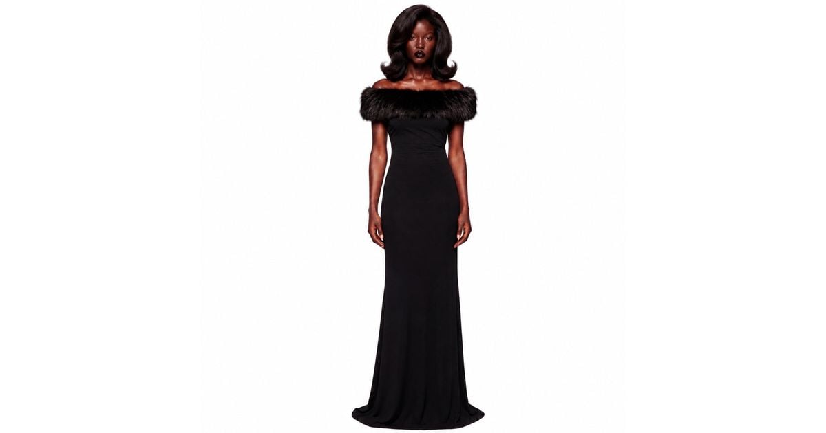OSCARMORRIS Soirée Jersey Fur in Black | Lyst