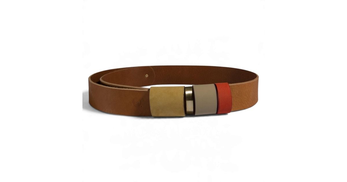 Svetlana Vukov Ochre& Color Block Belt in Brown | Lyst