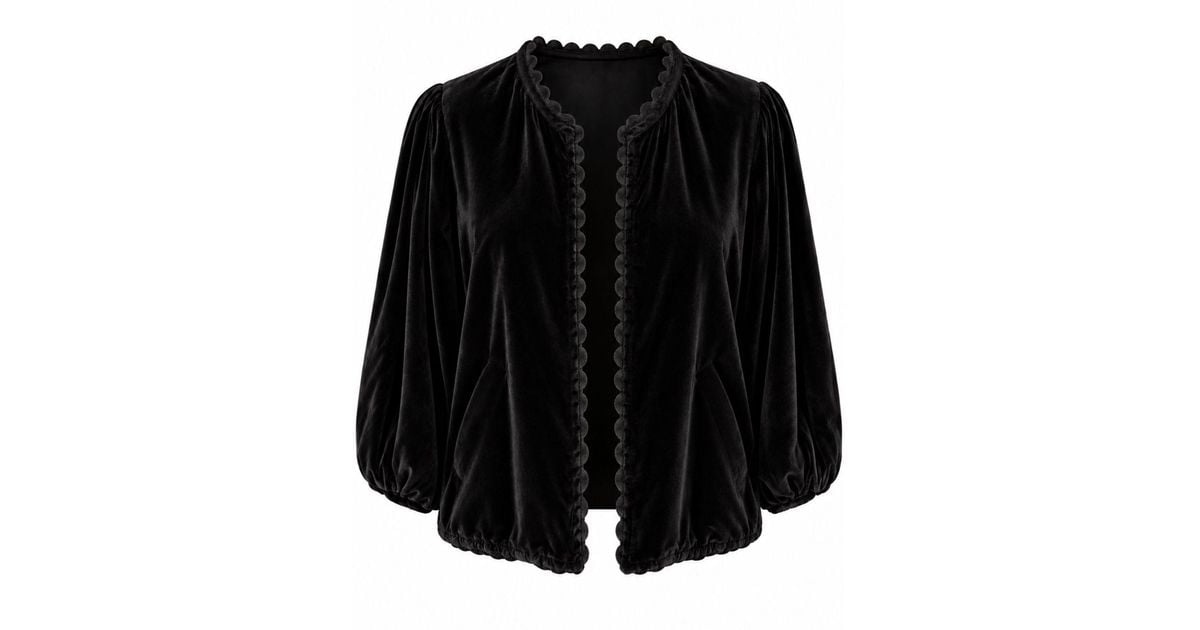 Luella Fashion Bari Velvet Jacket in Black | Lyst