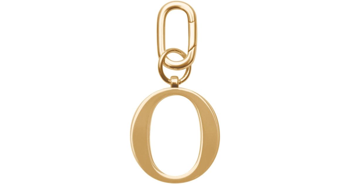 Johnny Loves Rosie Metal Letter Keyring in Metallic Lyst