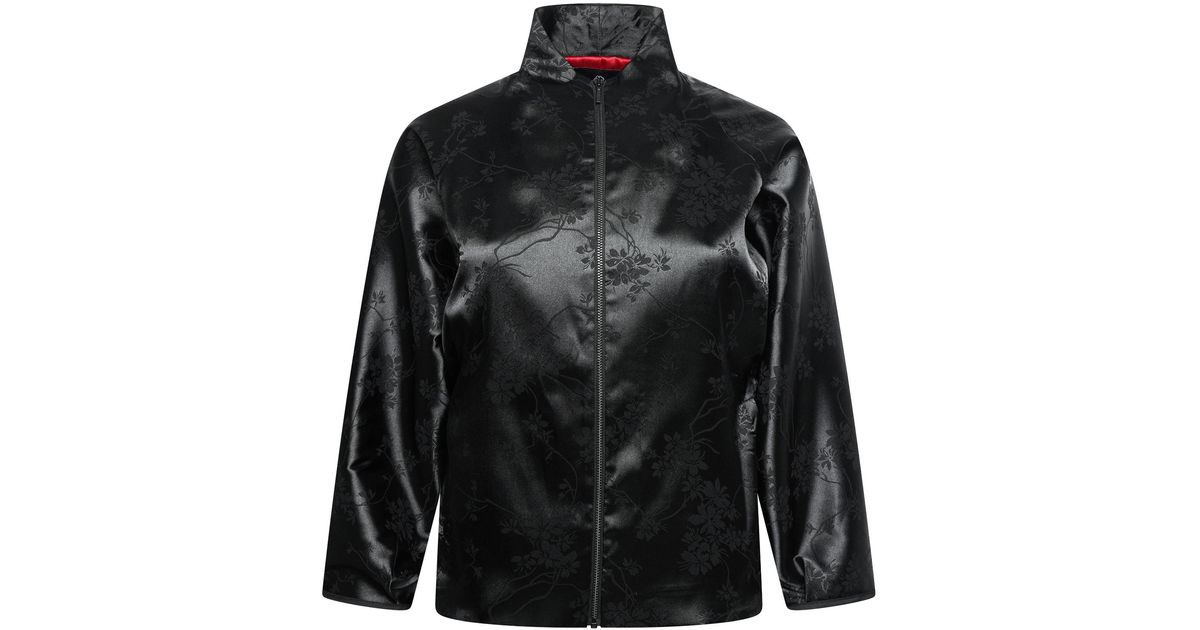 Lioness by Tf Nior Flowery Silk Jacket in Black | Lyst