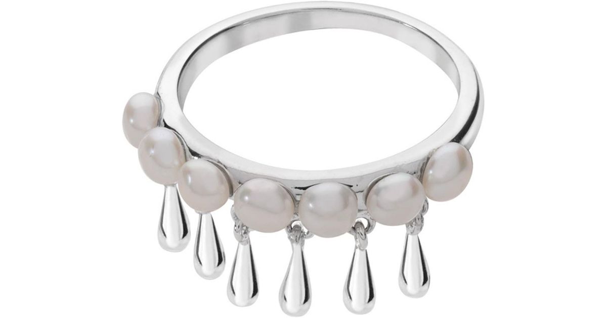 Lucy Quartermaine Royal Pearl Drop Ring in Metallic Lyst