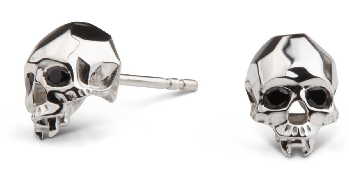 Kasun Vampire Skull Stud Earrings Silver in Metallic - Lyst