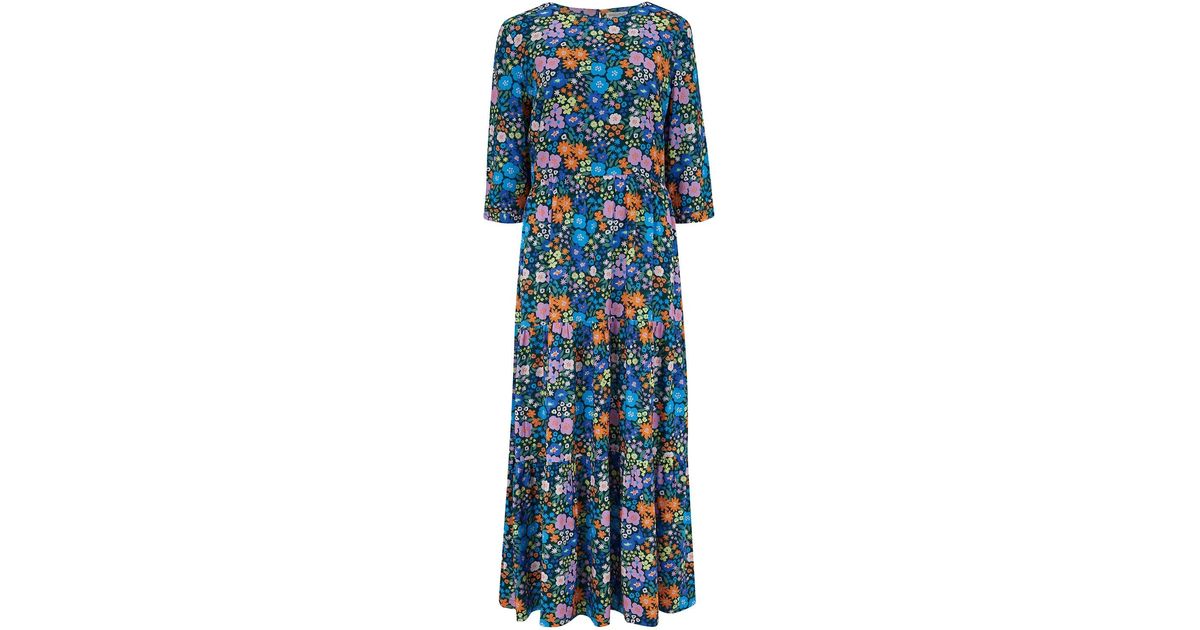 Sugarhill Brighton Zaina Tiered Maxi Dress, Multi Busy Floral in Blue ...