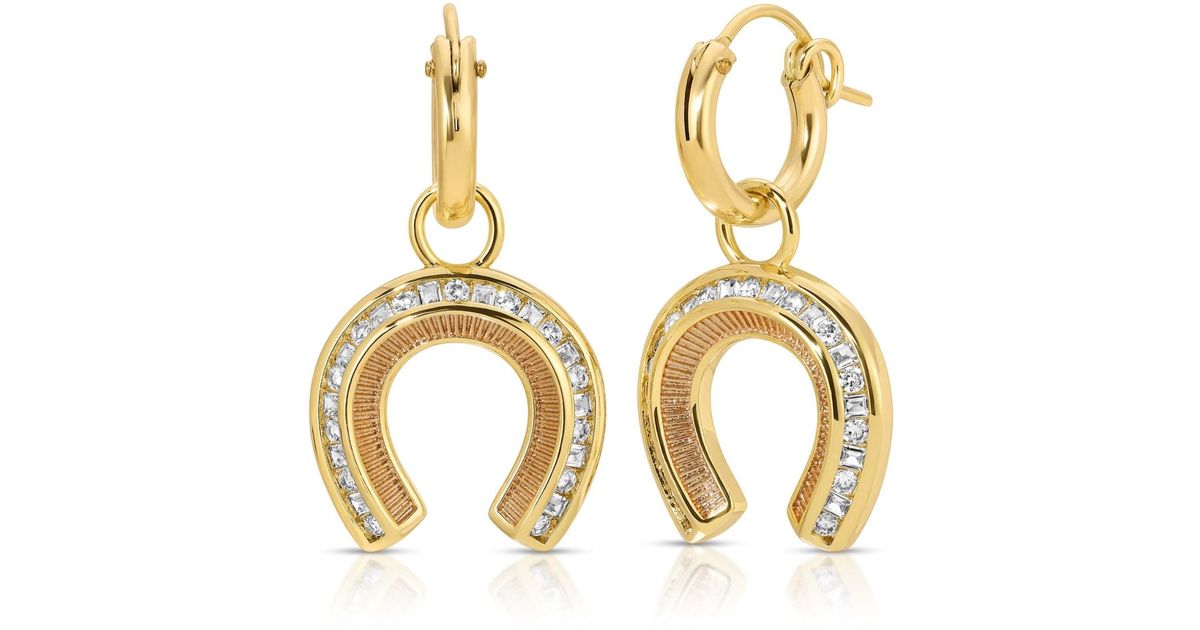Good Fortune Rocks Glamrocks Jewelry Good Fortune Horseshoe Earrings in Metallic | Lyst UK