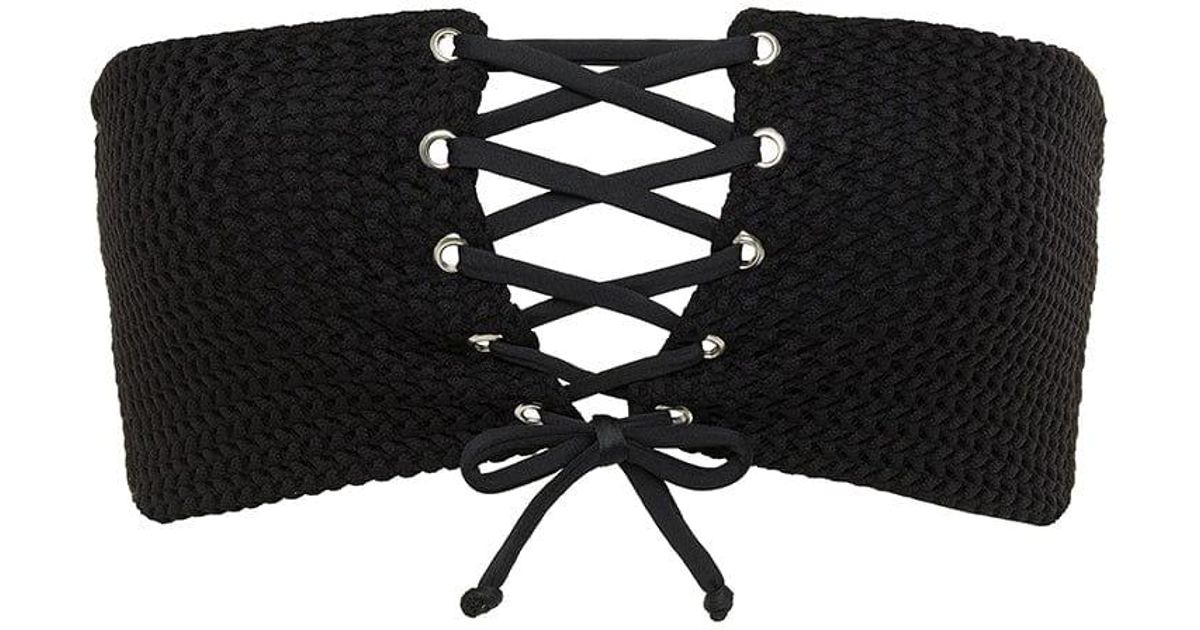 Montce Swim Crochet Corset Bikini Top in Black Lyst