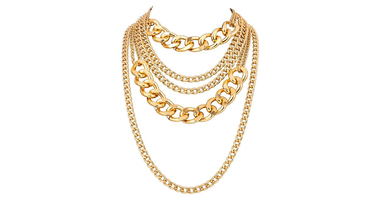Maxjenny Layered Chain Necklace – in Metallic | Lyst