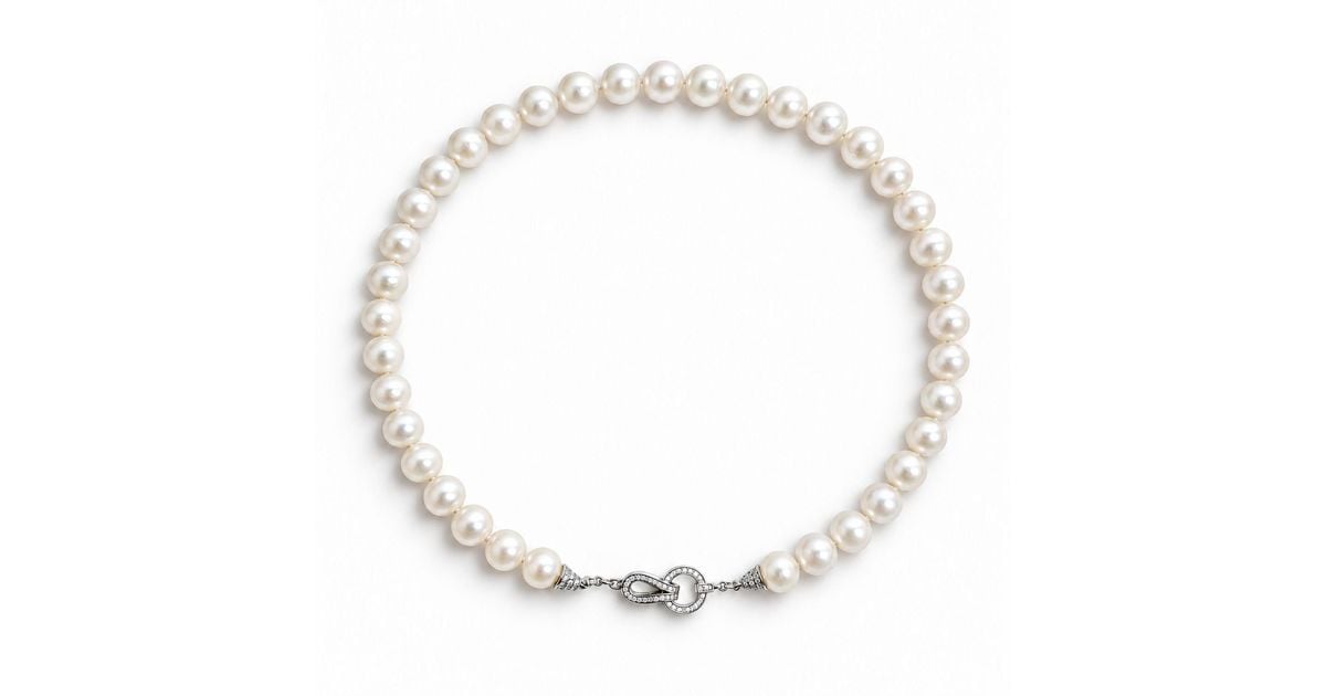 Ninemoo Étreinte De Perle Pearl Necklace in Metallic | Lyst