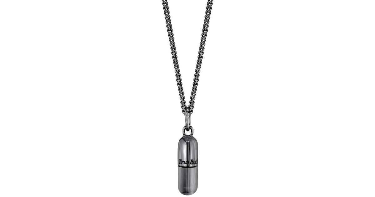 Mini Capsule With Rocks True Rocks Gun Metal Mini Pill Pendant in Metallic for Men | Lyst
