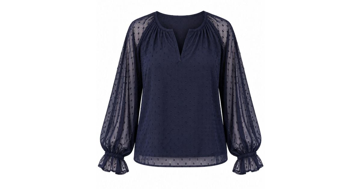 Dobby Colouring In Luella Fashion Maria Dobby Fabric Top in Blue | Lyst