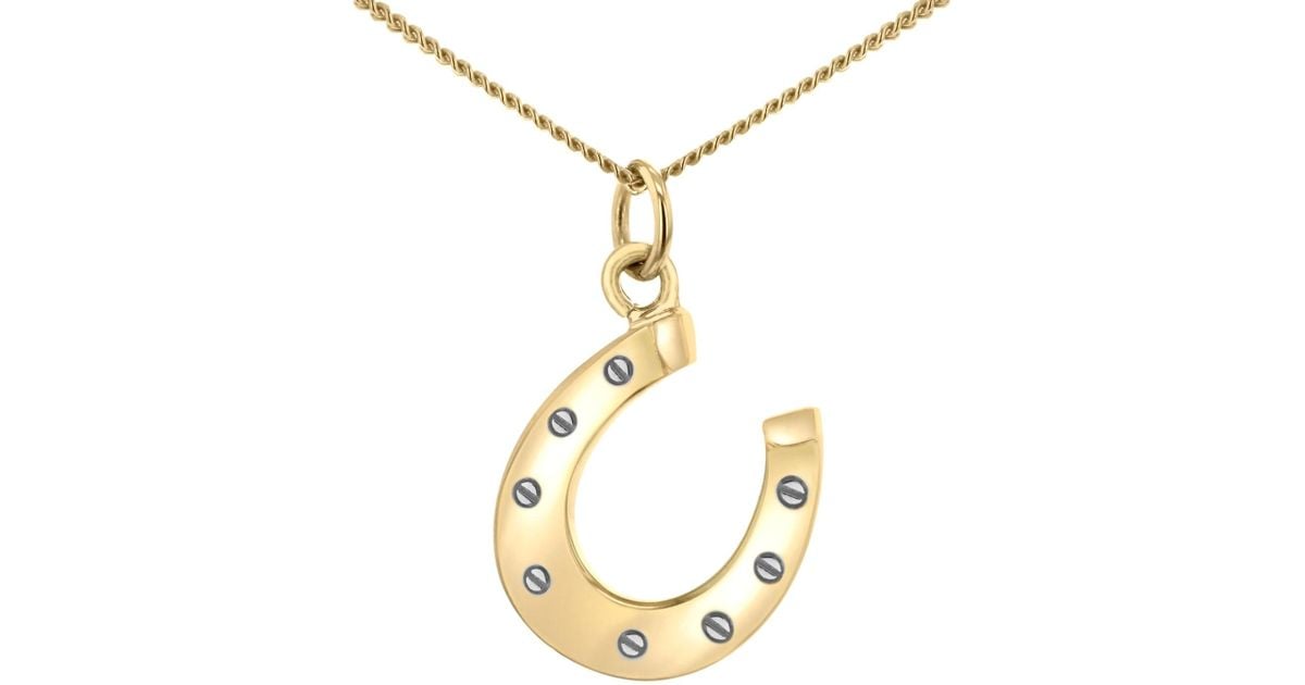 Sterling Silver Diamanté Horseshoe and Pony Pendant Jewellery