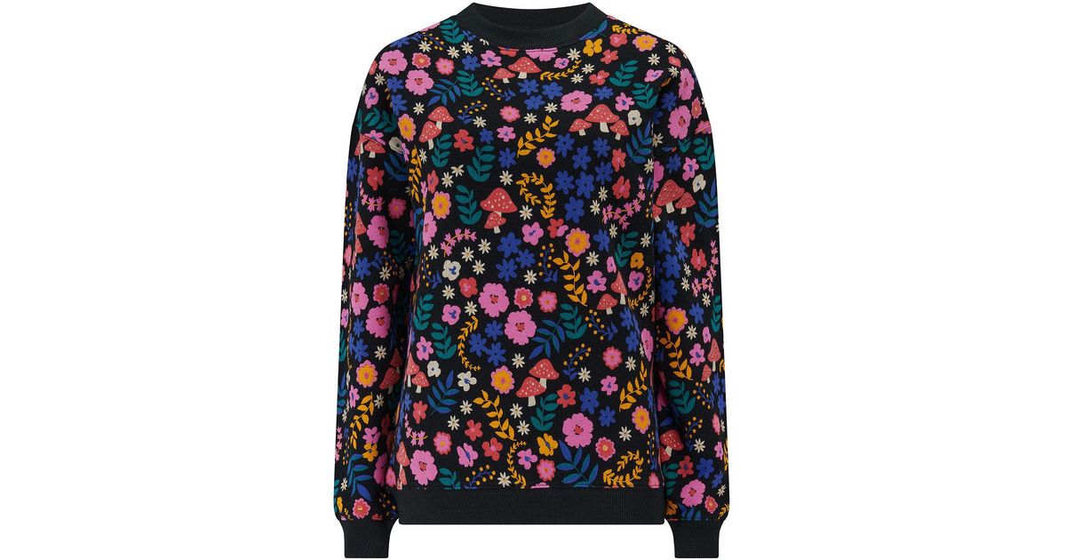 Sugarhill Noah Sweatshirt, Multi, Toadstool Floral in Black | Lyst UK