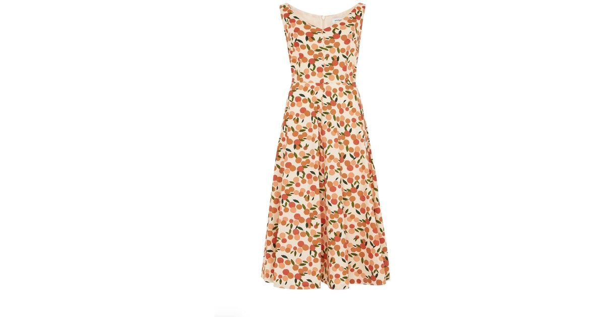 Emily and Fin Cotton Margot Mini Summer Oranges Dress | Lyst