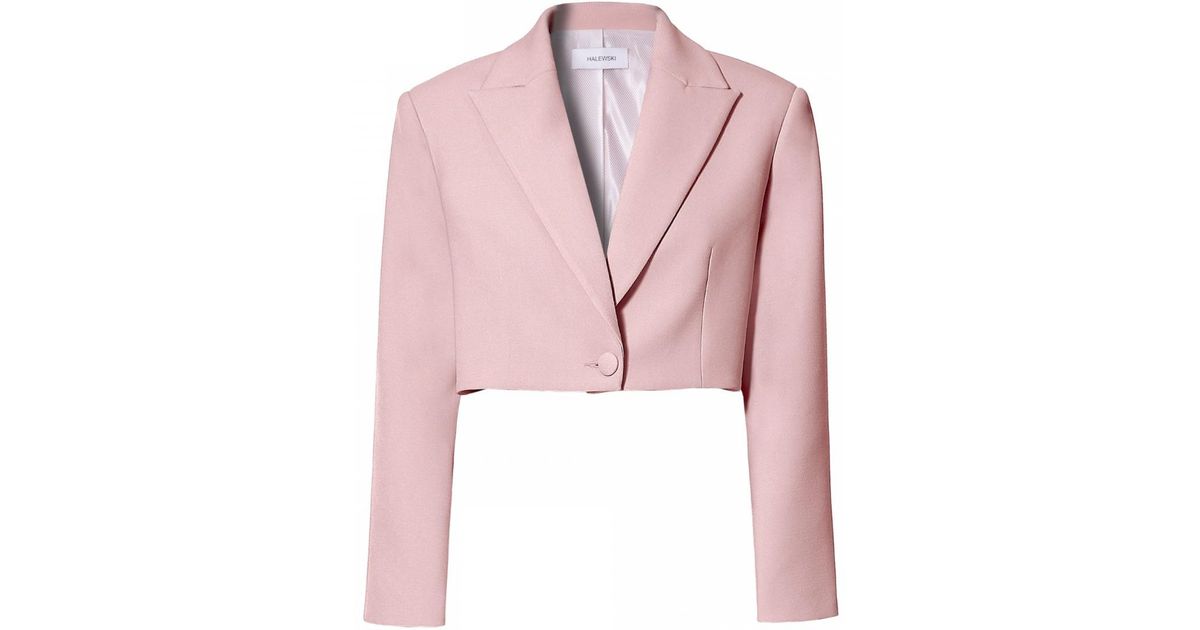 Aggi AGGI by HALEWSKI Pola Peach Cropped Blazer in Pink | Lyst UK