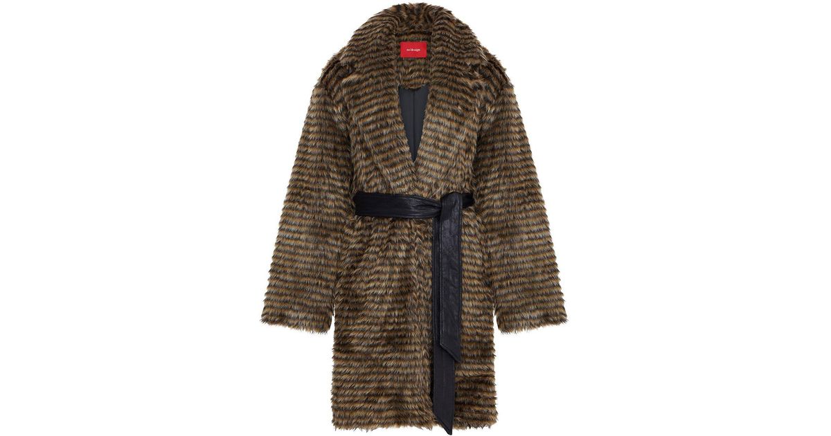 No Pattern Coat No'design Nome Long Belted Coat in Brown | Lyst