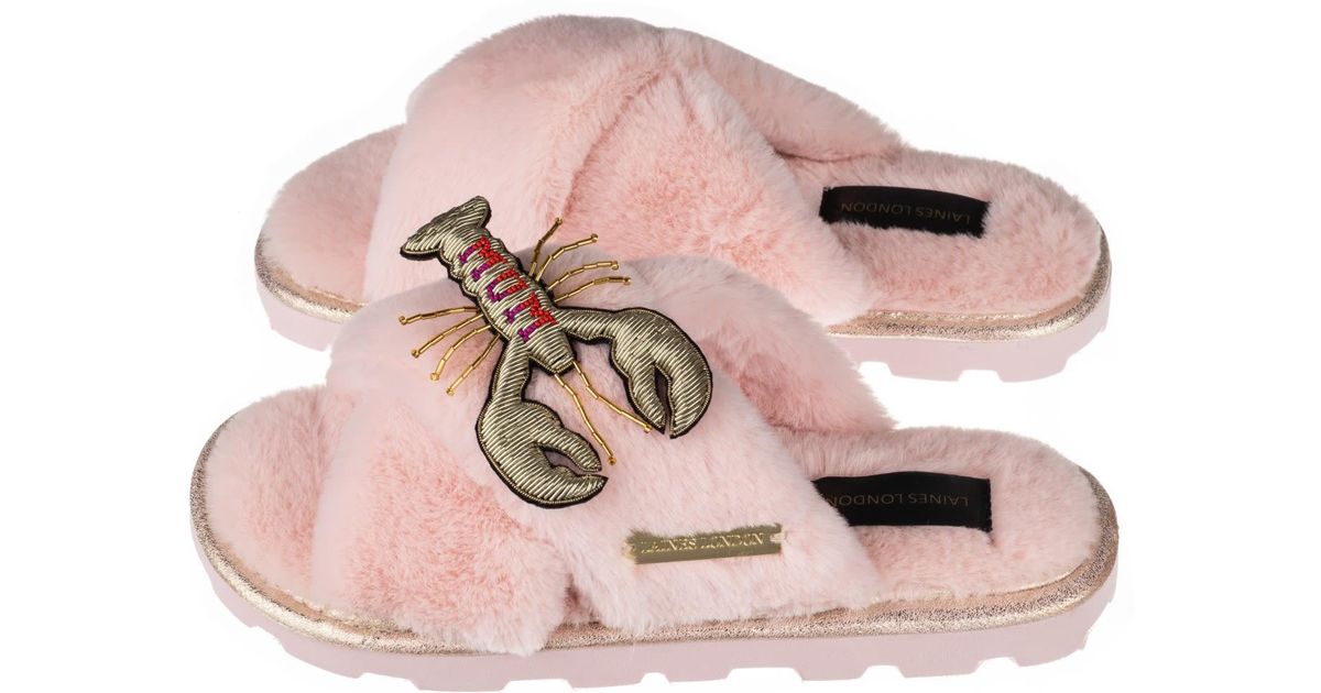 Laines London Satin Ultralight Chic Slipper Sliders With Deluxe Mum