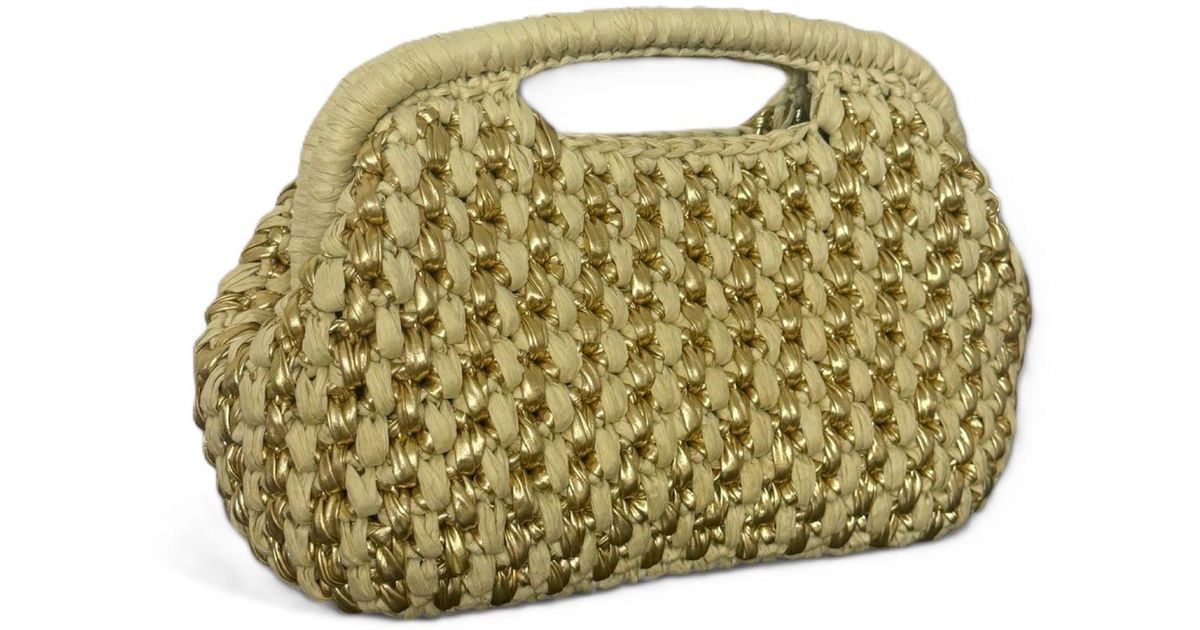 Metallic Raffia Yarn Springmoonatelier Neutrals Handmade Raffia & Metallic Yarn Structured ...
