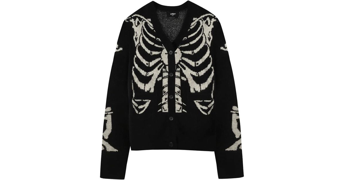 Other Mens Skeleton Knit Cardigan in Black for Men Lyst