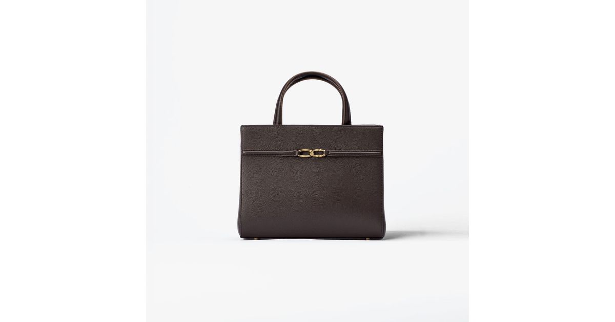 Agcf Aurelia Media Pebble Leather Chocolate in Black | Lyst UK