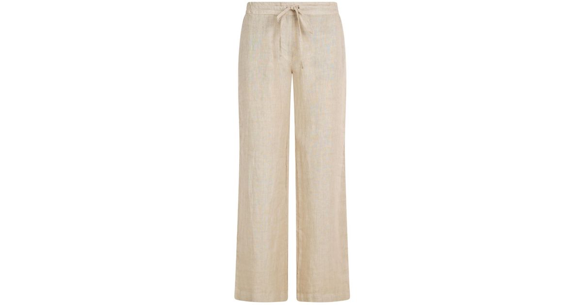 Haris Cotton Neutrals Wide Legged Linen Pants in Natural | Lyst