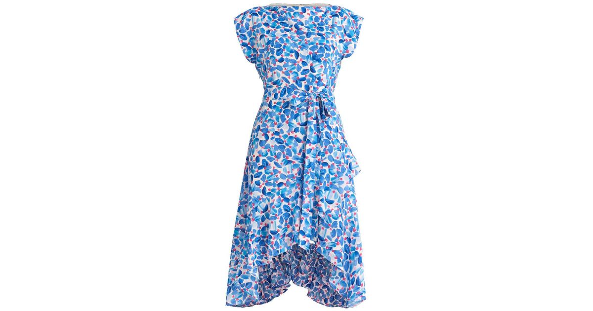 Paisie Boat Neck Dress In Blue Floral | Lyst