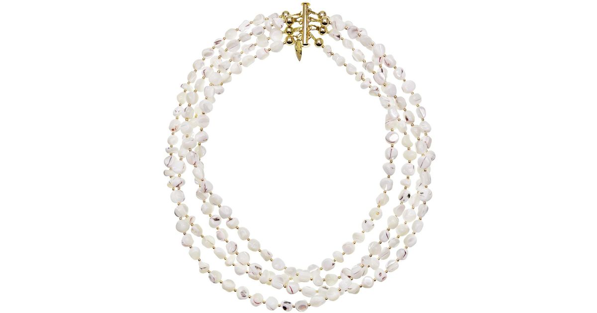 Farra Stunning Irregular Shells Multi-Layers Necklace in Metallic | Lyst