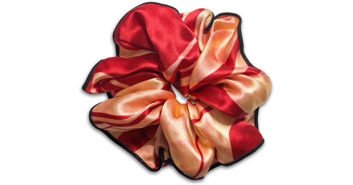Rakhsh Rakhshi Carmine Sunset Italian Silk Twill Scrunchie in Red | Lyst