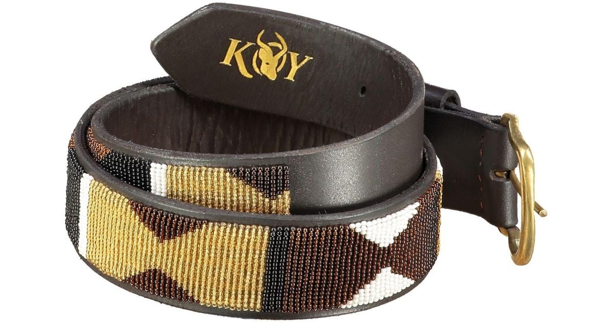 Koy Clothing Beaded Belt in Black for Men