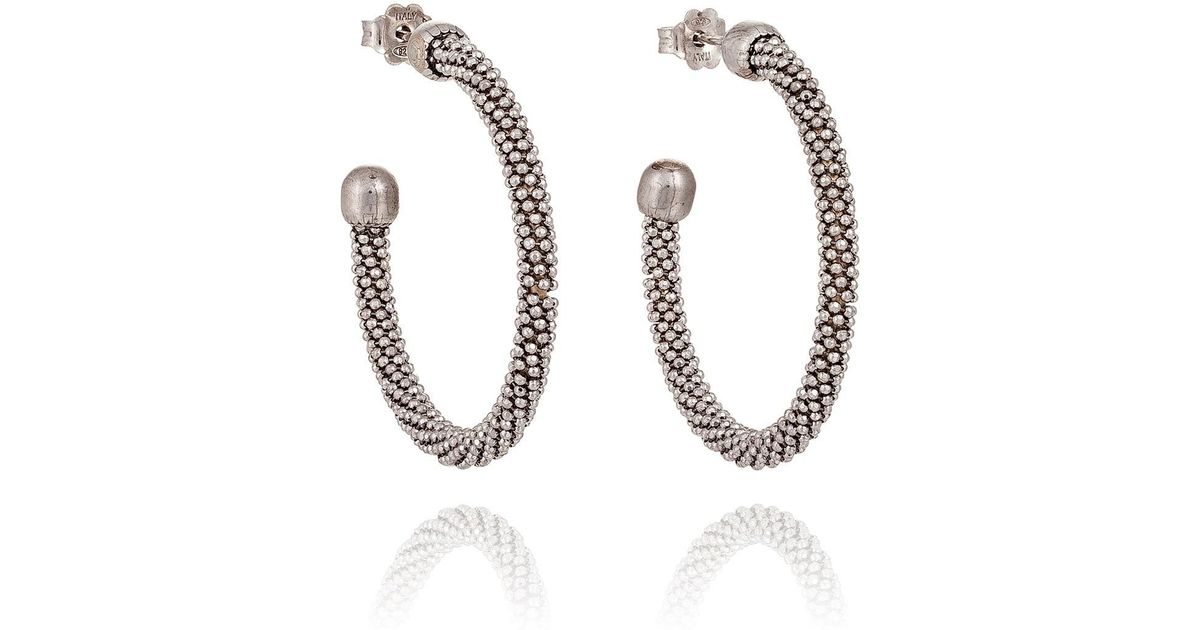 Lyst Durrah Jewelry Silver Spring Hoop Earrings In Metallic