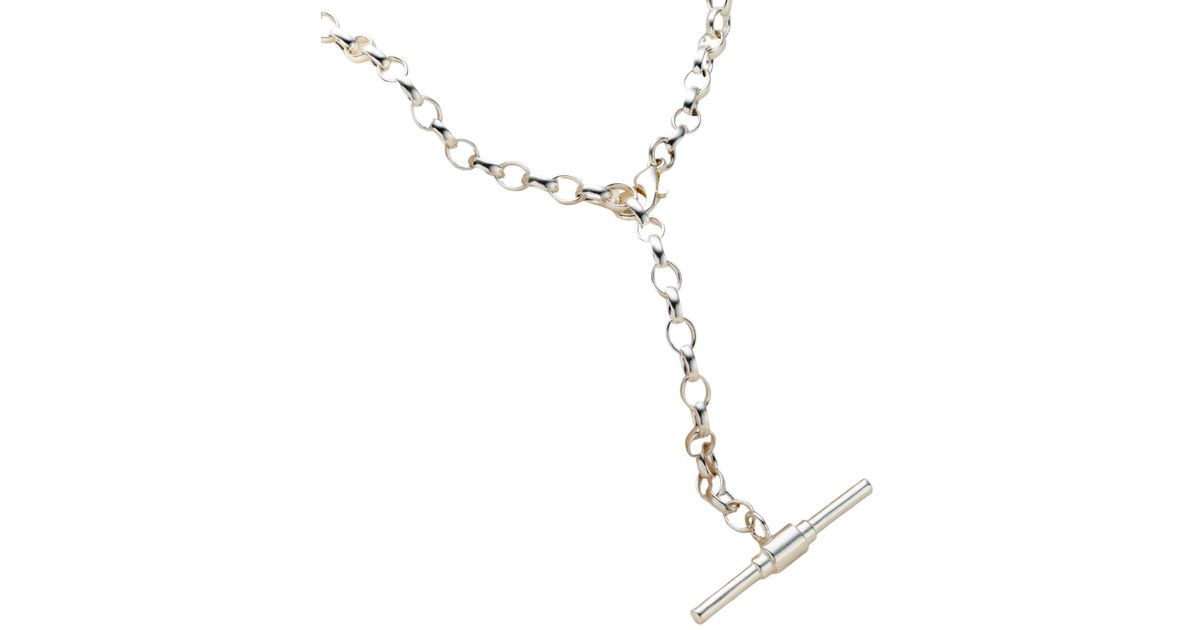Tilly Sveaas Sterling Silver Chunky T-Bar Curb Link Necklace | Liberty