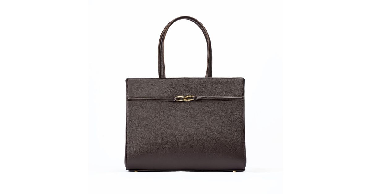Agcf Aurelia Grande Pebble Leather Chocolate in Black | Lyst