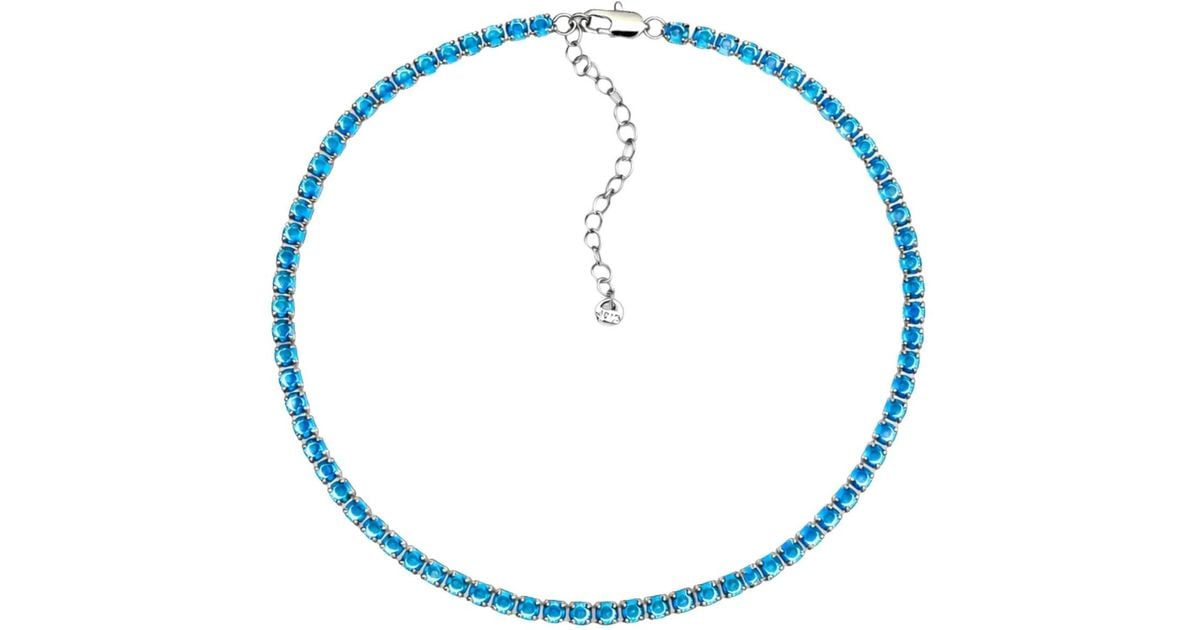 Uchi and Soto Shikaku & Tennis Necklace in Blue | Lyst