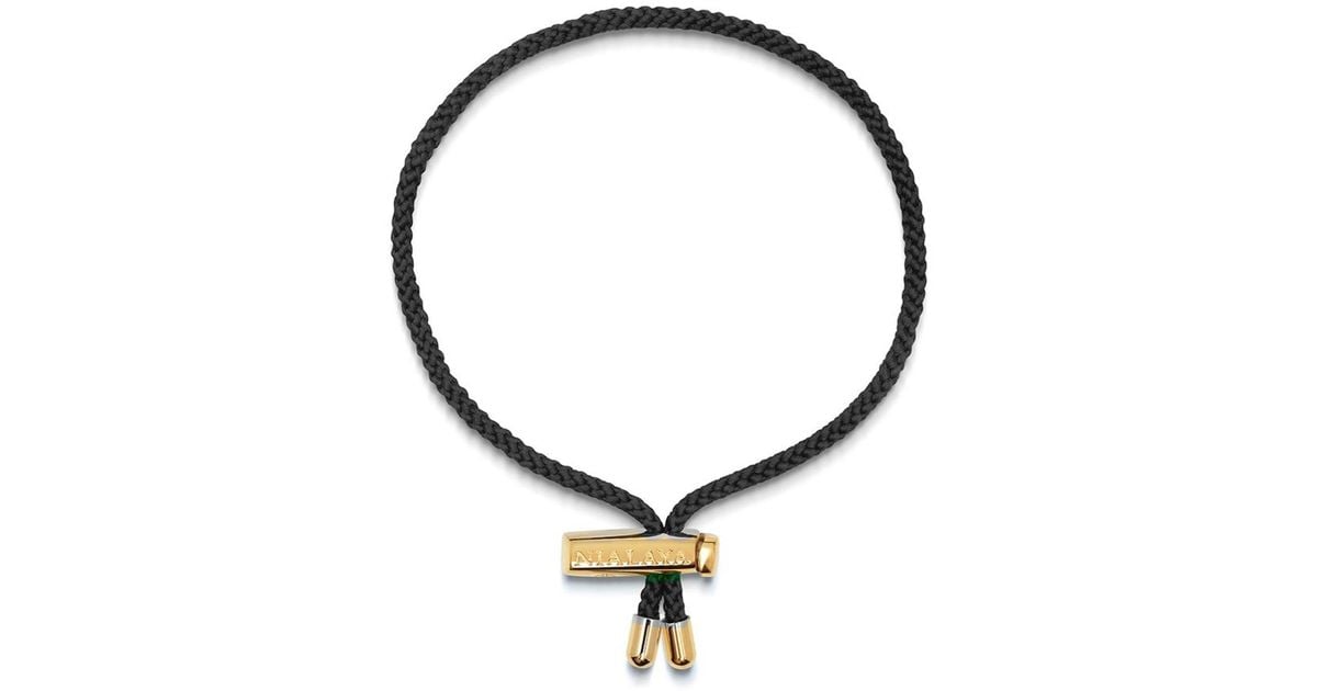 Nialaya Black String Bracelet With Adjustable Lock in Brown for Men Lyst