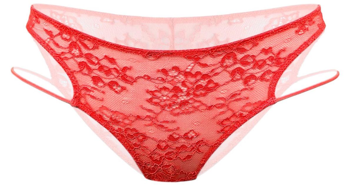 MONIQUE MORIN LINGERIE Amphitrite Low Rise Cheeky Panty Fire in Red