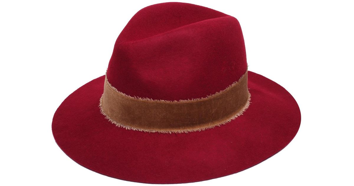 Justine Hats Fedora With Velvet Band in Red Lyst