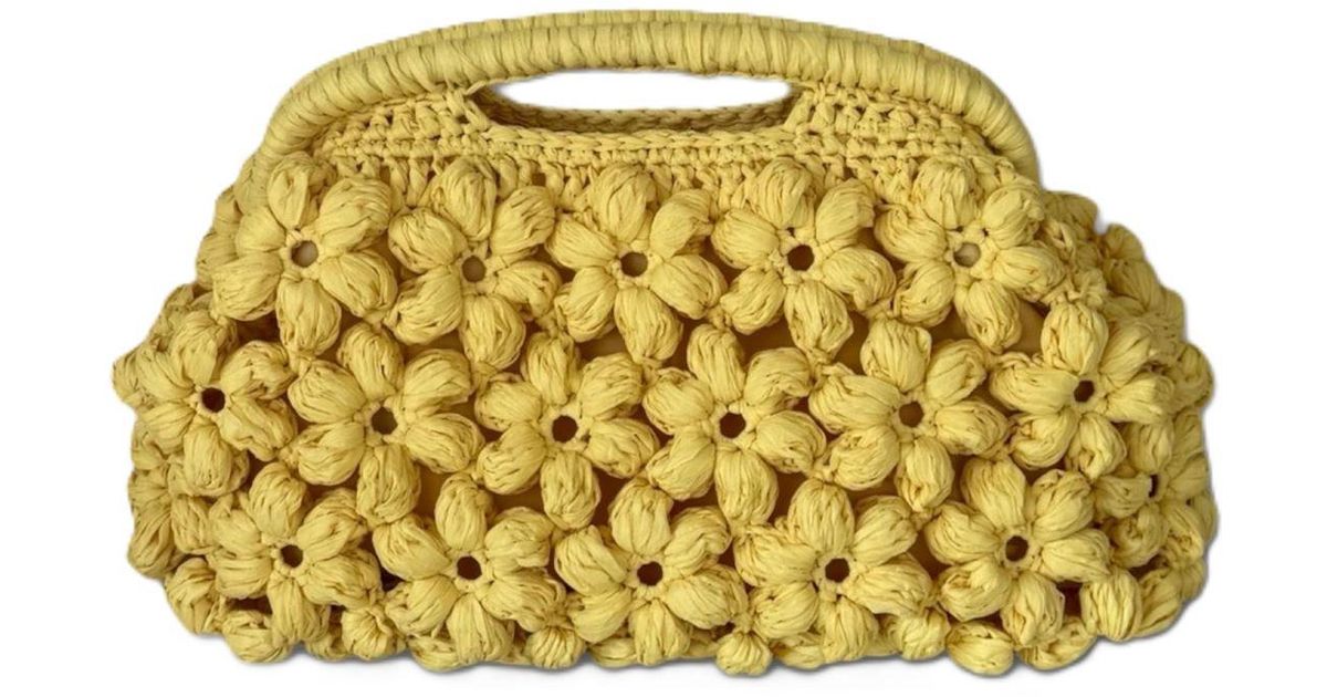Springmoonatelier Luxury Handmade Raffia Daisy Crochet Bag – Summer ...