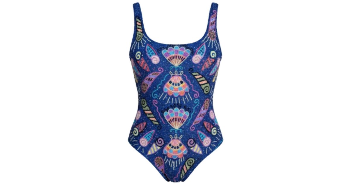 Sandra Rhodes Shells Oceanus Oceanus X Zandra Rhodes Dream Shell Hand Beaded Swimsuit in ...