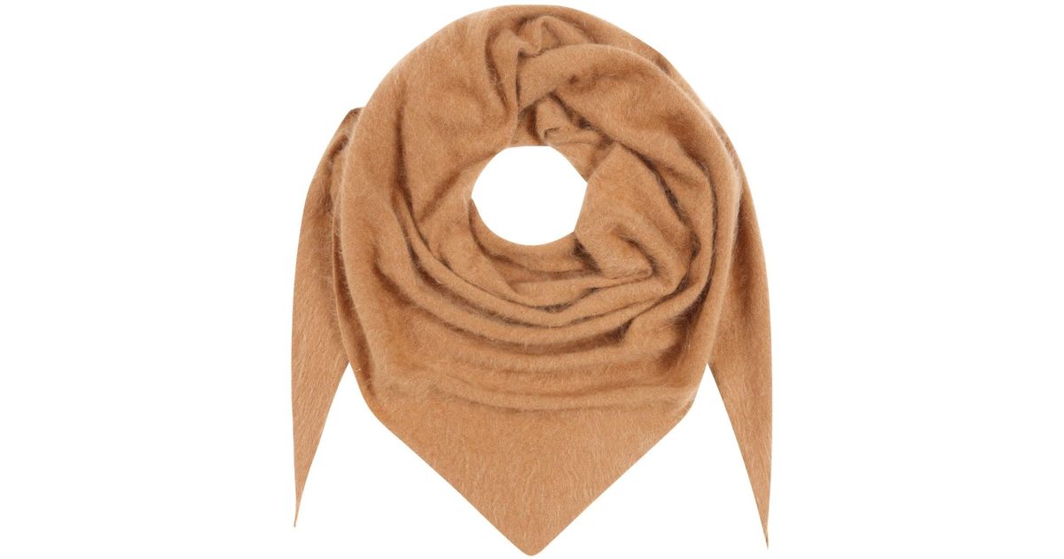 Loop Cashmere Brushed Triangle Cashmere Scarf in Natural | Lyst UK
