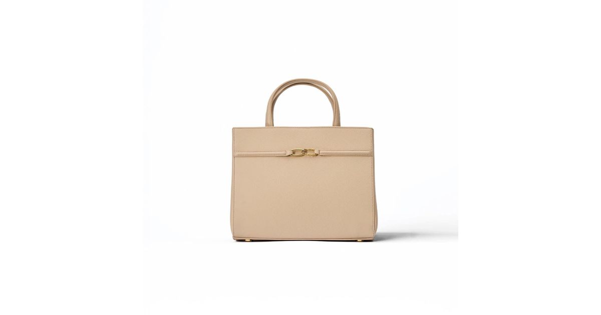 Agcf Neutrals Aurelia Media Pebble Leather Taupe in Natural | Lyst UK