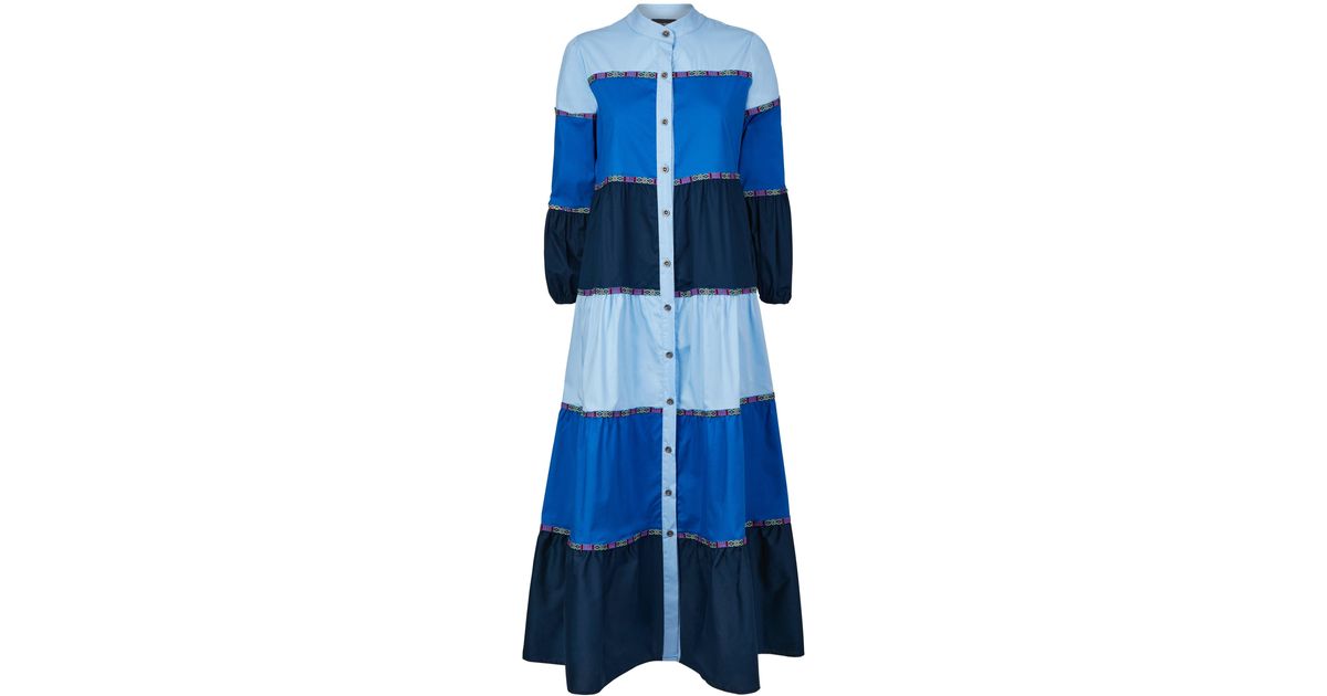 James Lakeland Cotton Tiered Maxi Dress Blue Lyst UK