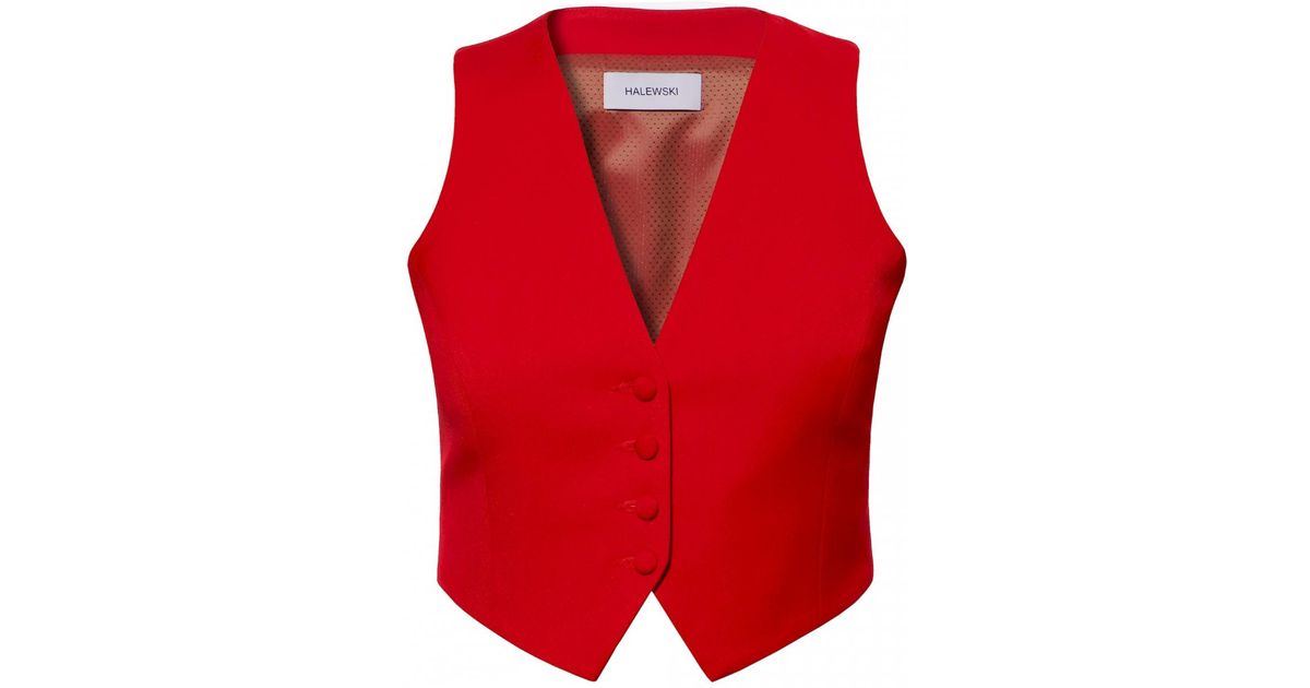 Aggi AGGI by HALEWSKI Sylvia Suit Vest in Red | Lyst