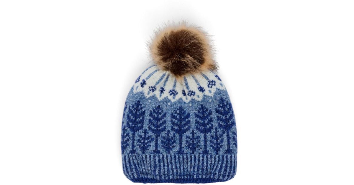 Calif Snow Saachi Fair Isle Forest Snow Hat in Blue | Lyst