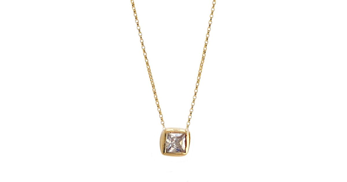 Lily Flo Jewellery Princess Cut Diamond On The Chain Necklace in ...