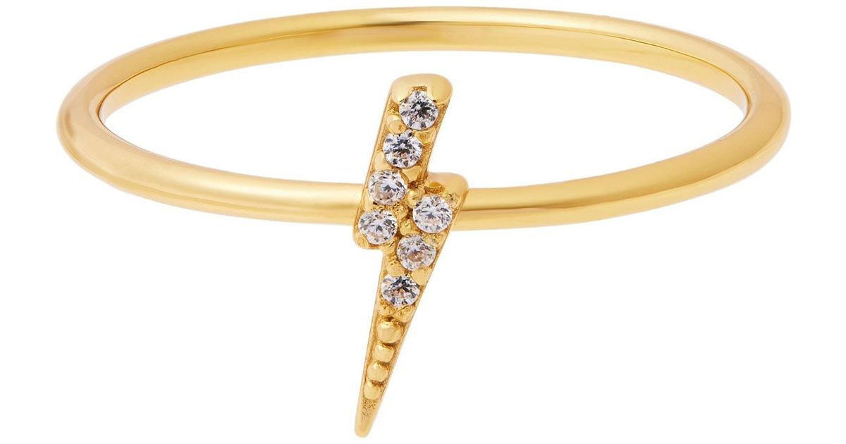 Cartilage Cartel Lightning Ring in Metallic Lyst