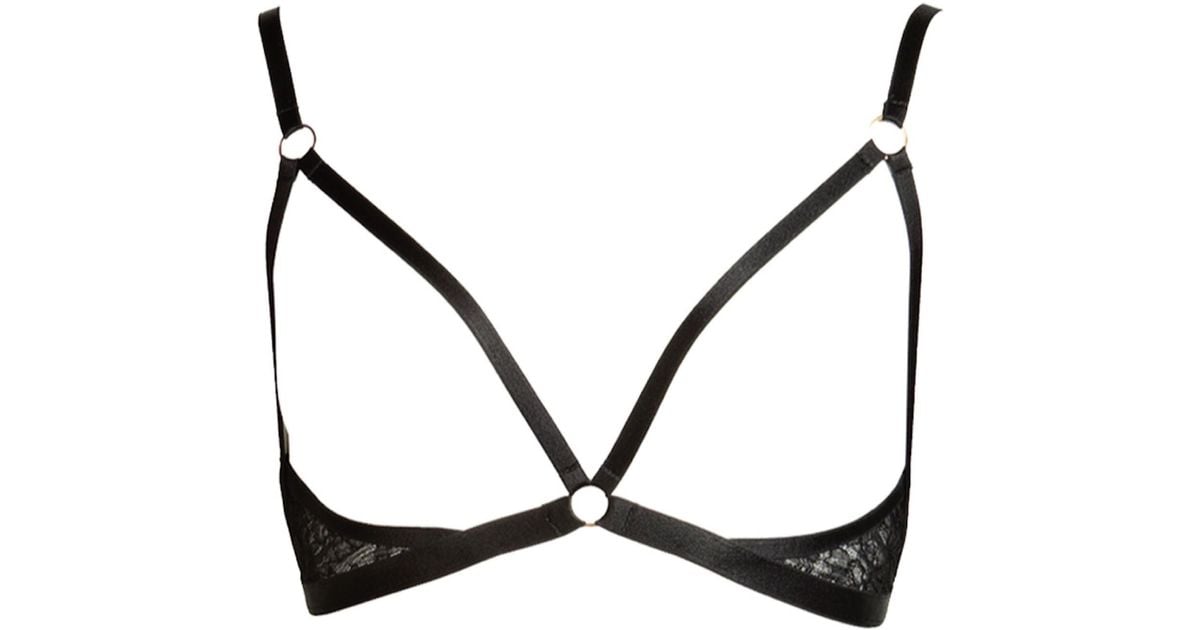 Something Wicked Annabel Lace Harness Bra With No Cups in Black Lyst