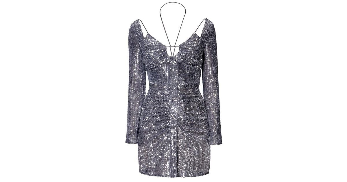 Aggi AGGI by HALEWSKI Dianna Diamond Mini Sequin Dress in Blue | Lyst