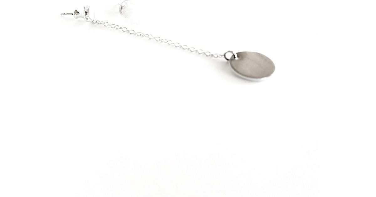 Lyst Brash Bijoux Single Silver Disc Earring Stud Set In Metallic