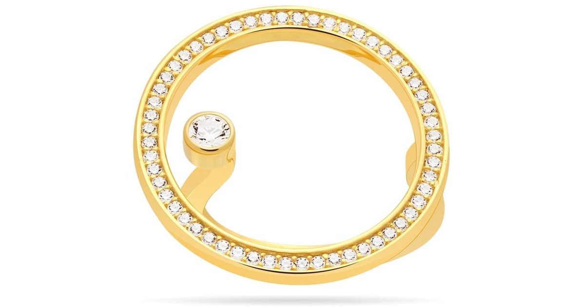 Cicle Rig Meulien Large Open Circle Ring With Floating Cz Stud in Metallic | Lyst