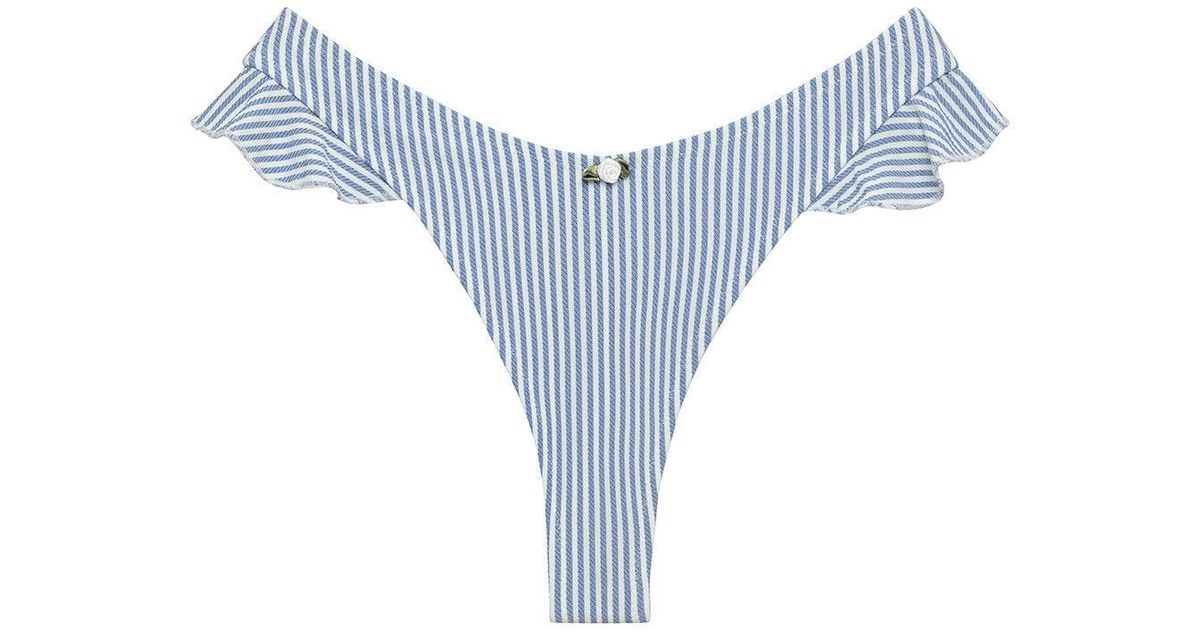 Montce Classic Stripe Kelly Bikini Bottom In Blue Lyst 