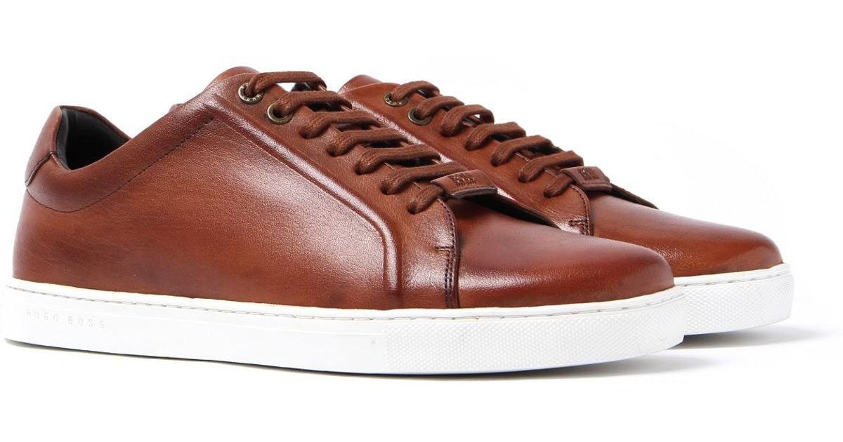 boss brown trainers